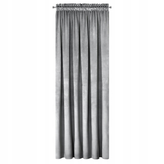 Strieborný záves MATTE VELVET žabky 140x250 ŠTÝL